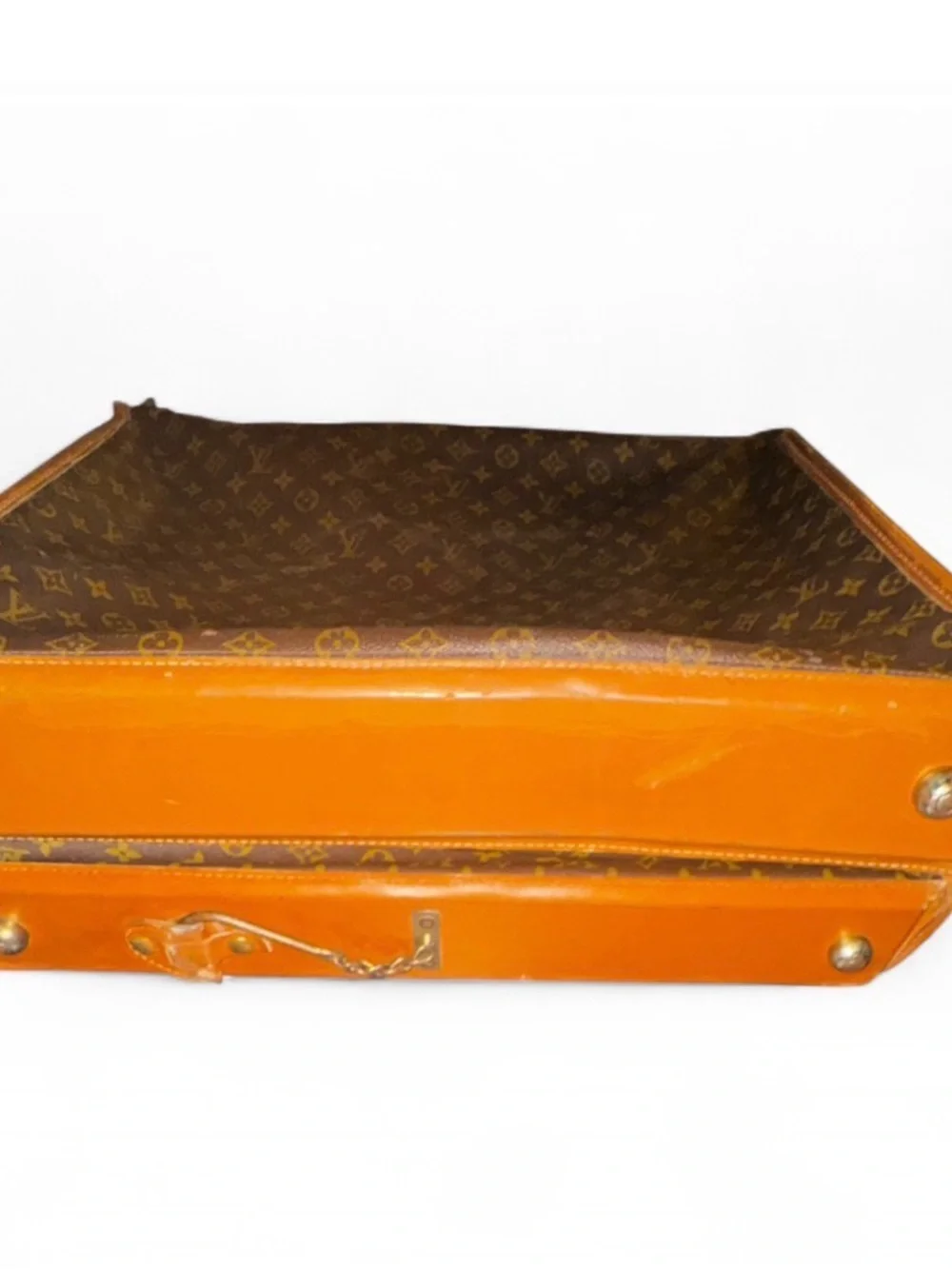 Louis Vuitton Monogram Suitcase and Garment bag in Brown and Tan Trim